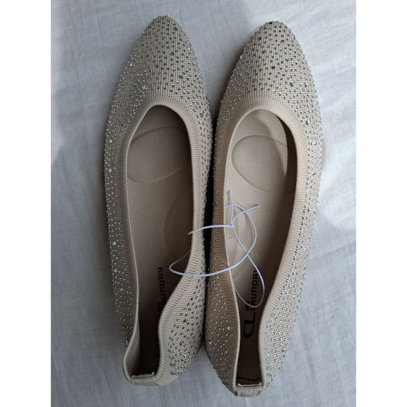 CL by Laundry Flats Size 10 Beige Rhinestone - Picture 3 of 8